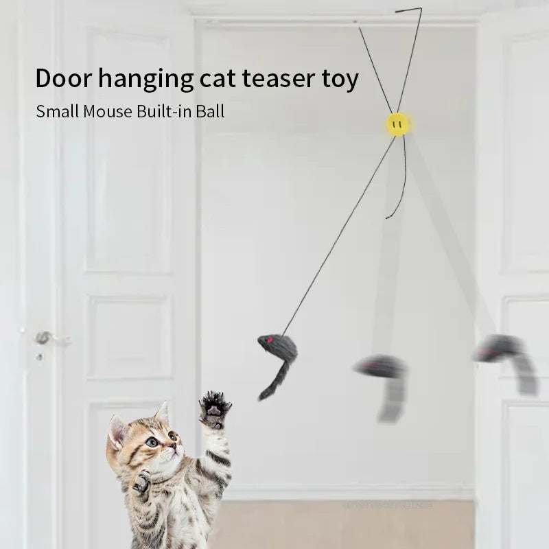 Interactive Cat Toy – Ratón colgante con clip