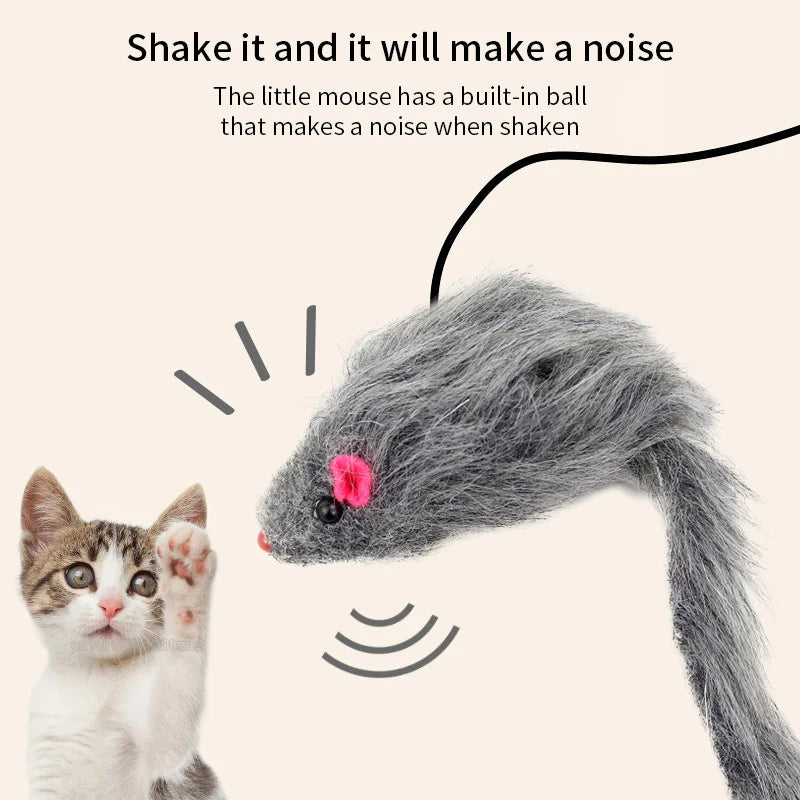 Interactive Cat Toy – Ratón colgante con clip