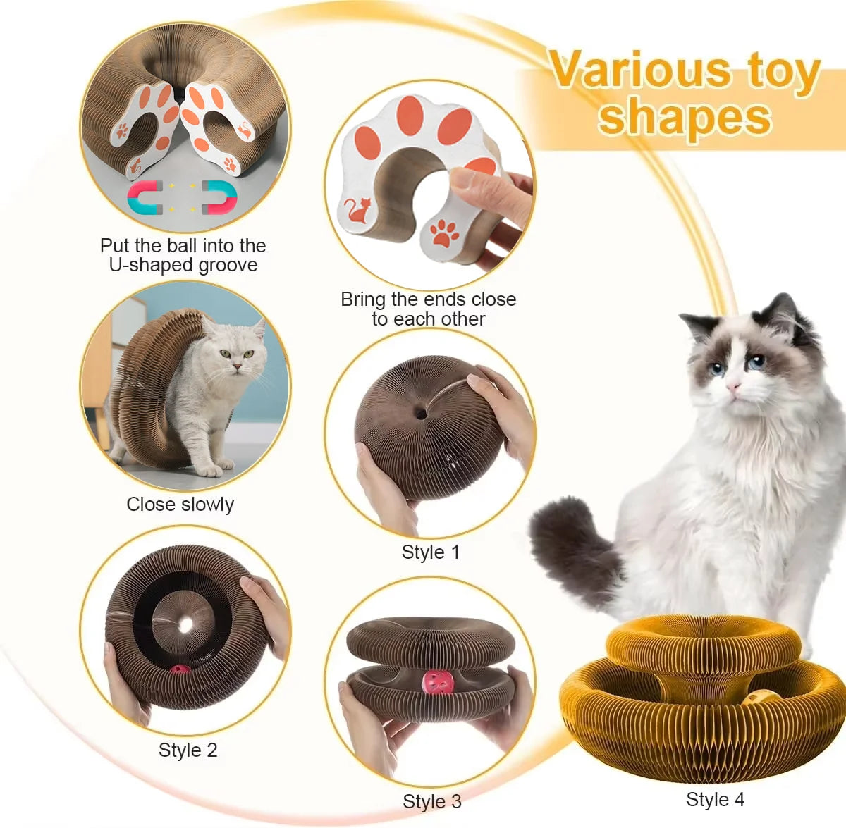 Magic Cat Scratch Organ Board Cat Toy with Ball 