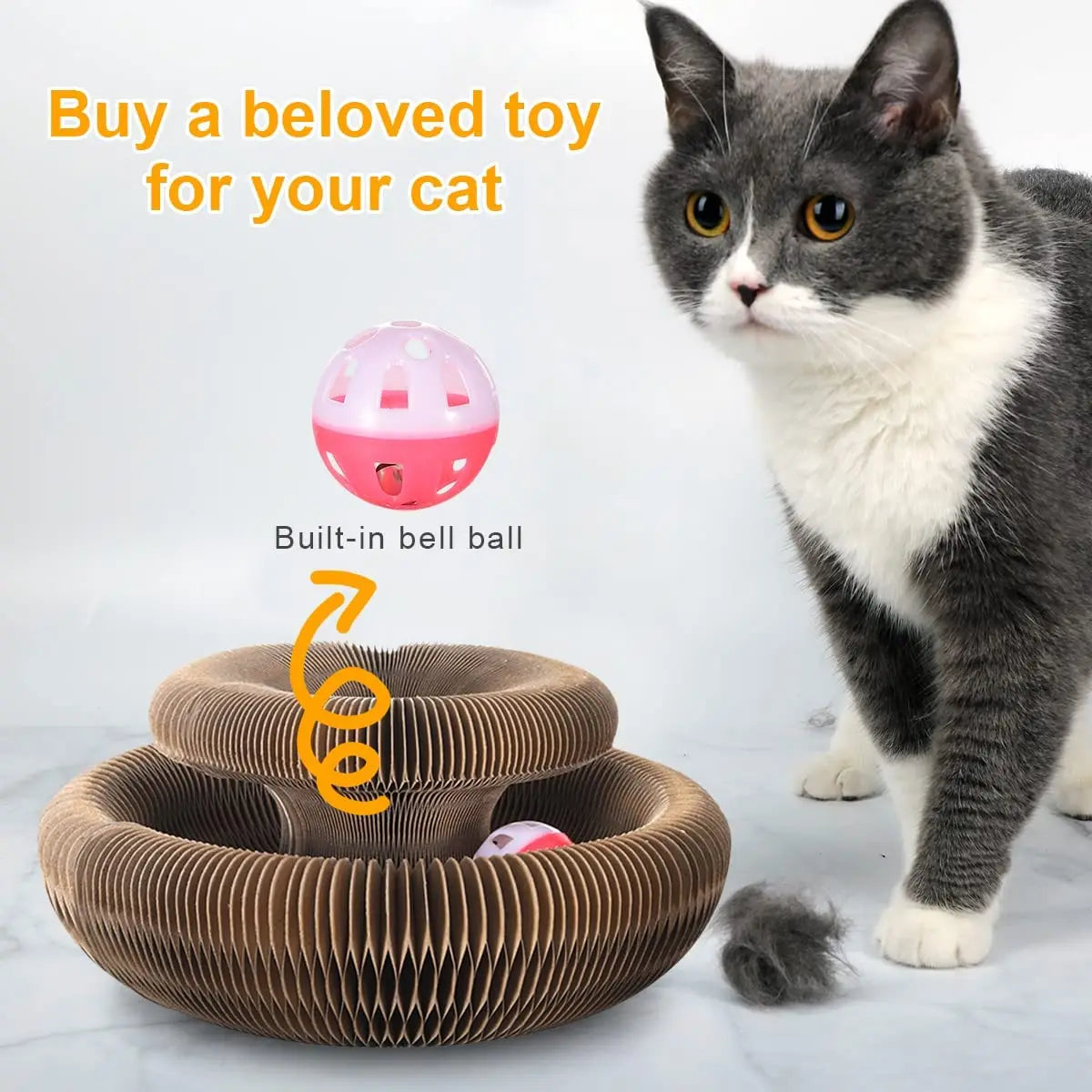 Magic Cat Scratch Organ Board Cat Toy with Ball 