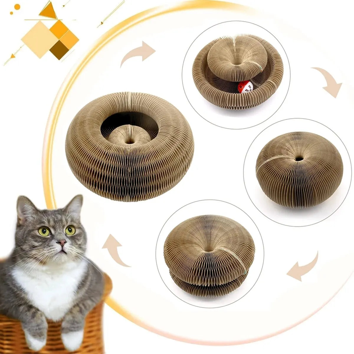 Magic Cat Scratch Organ Board Cat Toy with Ball 